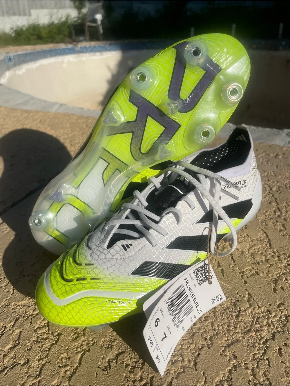 adidas Predator Elite SG Cloud White Core Black Lucid Lemon 6M/7W NEW!